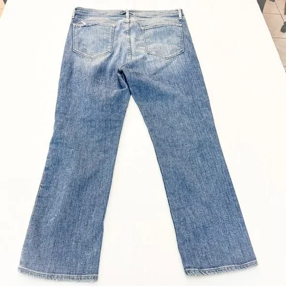Frame Le High Straight Front Ankle Slit Denim Jeans Sandpiper LHSTFS6540 Size 33 - Picture 3 of 7